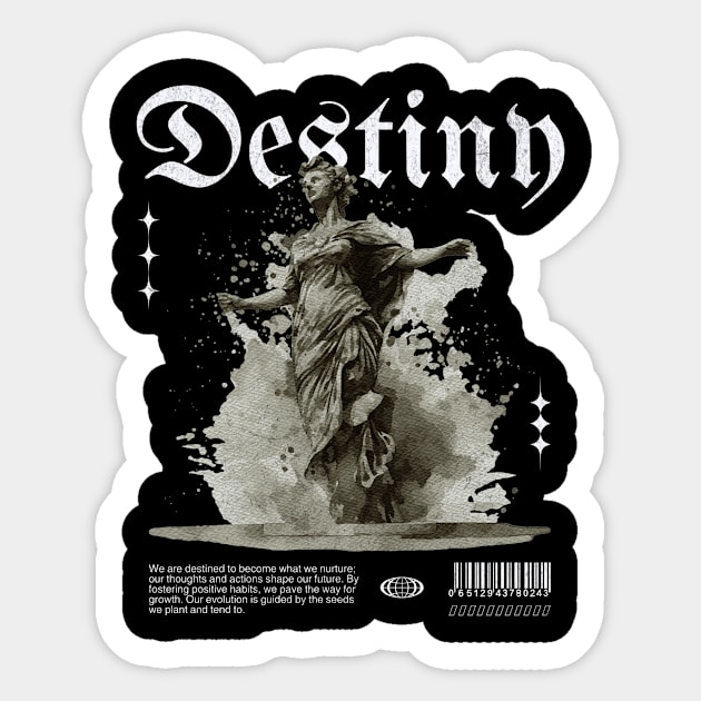 Destiny T-Shirt: Angel Statue Design - Motivational Streetwear Tee Sticker by Designed By Marty